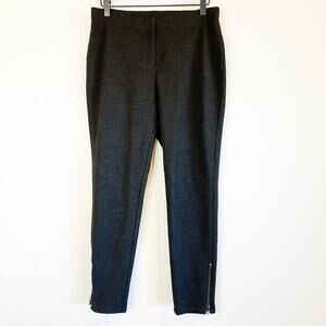 J. Jill Ponte Dark Gray Womens Pant w/ Zip Ankle, Zip Closure Sz 6, Professional